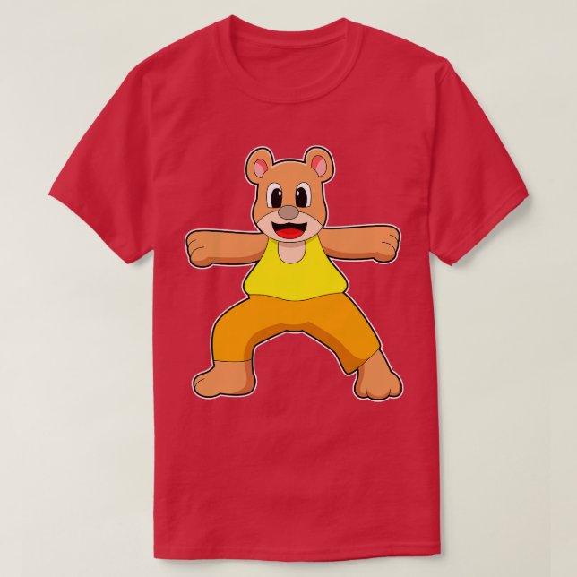 Camiseta Oso al yoga en pie (Diseño del anverso)