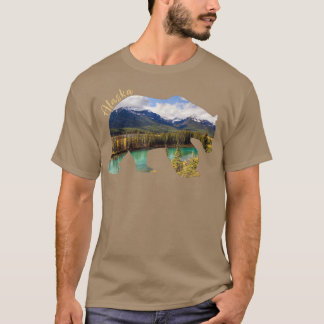 Camiseta Oso Alaska - Oso Grizzly Con Montañas Alaska 3