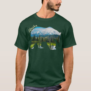 Camiseta Oso Alaska - Oso Grizzly Con Montañas Alaska 4
