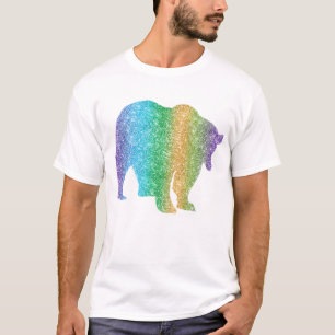 Camiseta Oso Animal Colorido Brillante Destello Arcoíris