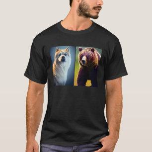 Camiseta Oso Animal Salvaje Divertido Genial & Perro Blanco