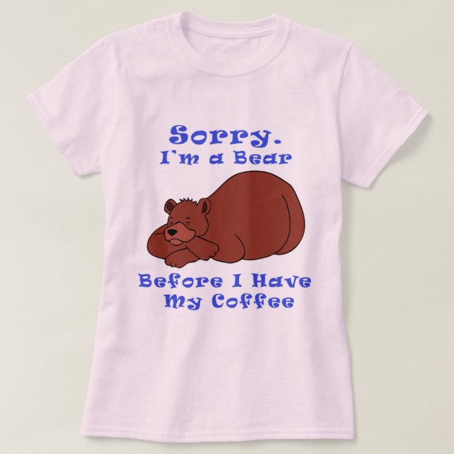 Camiseta Oso antes del café (Diseño del anverso)