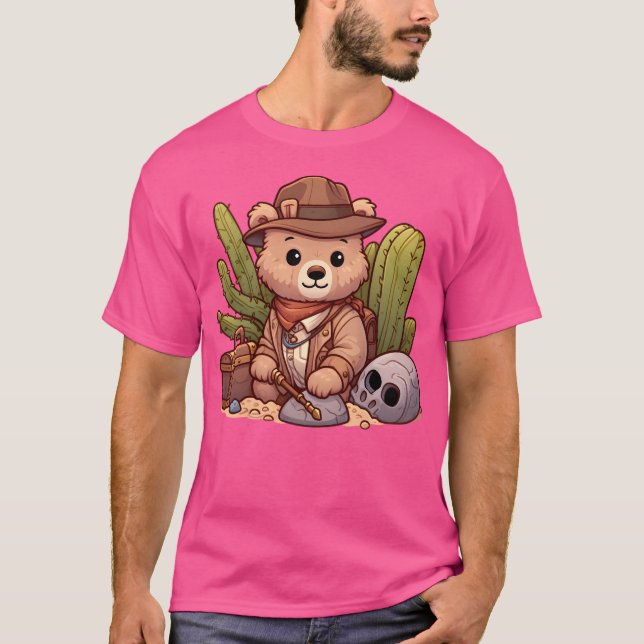 Camiseta Oso Arqueólogo Cute (Anverso)