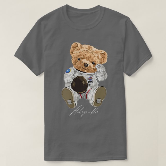 Camiseta Oso Astronauta Cute Adograble  (Diseño del anverso)