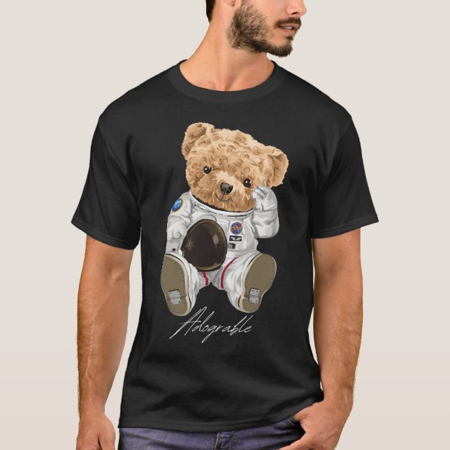 Camiseta Oso Astronauta Cute - Adograble (Anverso)