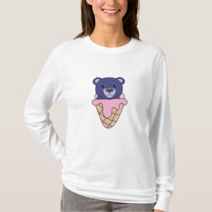Camiseta Oso Azul En Hielo Waffle Animales Graciosos En Ess