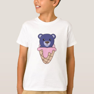 Camiseta Oso Azul En Hielo Waffle Animales Graciosos En Ess
