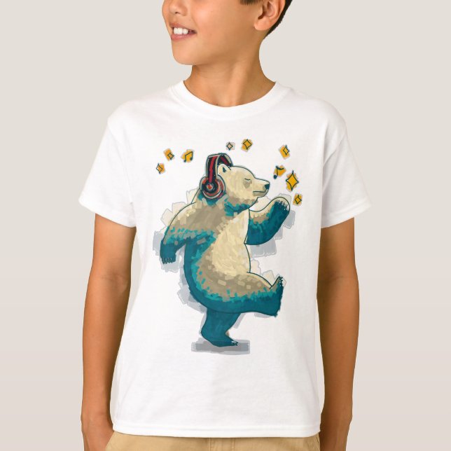 Camiseta Oso bailarín con auriculares (Anverso)