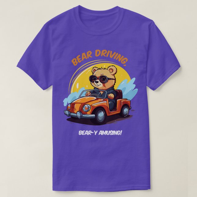 Camiseta oso bebé conduciendo un coche (Diseño del anverso)
