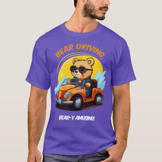 Camiseta oso bebé conduciendo un coche