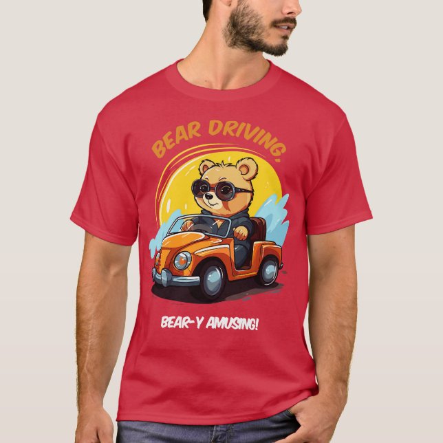 Camiseta oso bebé conduciendo un coche (Anverso)