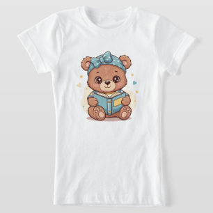 Camiseta Oso Bebé Leyendo un Libro