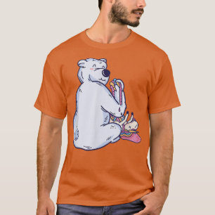 Camiseta Oso blanco comiendo unicornio