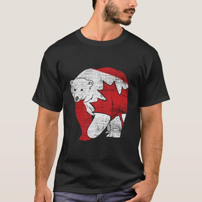 Camiseta Oso Canadiense Hoja de Arce Canadá (Anverso)