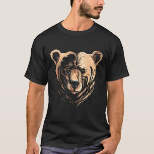 Camiseta Oso Cara Grizzly Mirando La Cabeza