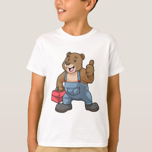 Camiseta Oso como artesano con caja de herramientas