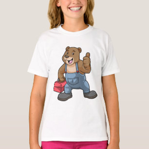 Camiseta Oso como artesano con caja de herramientas