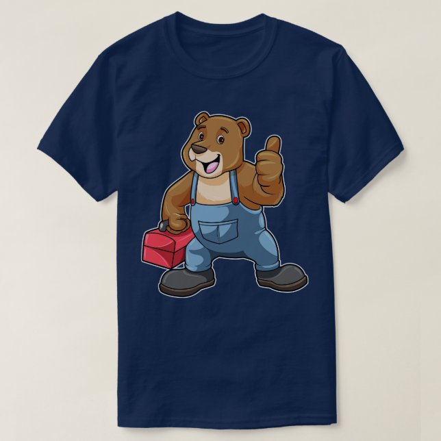 Camiseta Oso como artesano con caja de herramientas (Diseño del anverso)