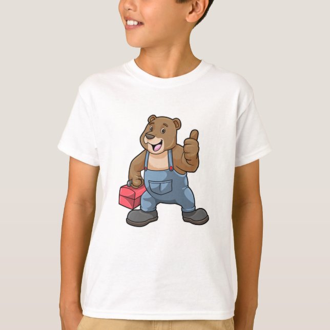Camiseta Oso como artesano con caja de herramientas (Anverso)