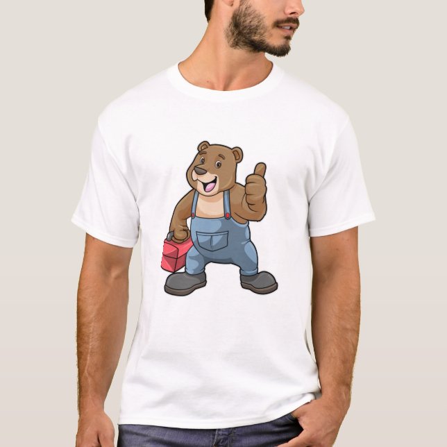 Camiseta Oso como artesano con caja de herramientas (Anverso)