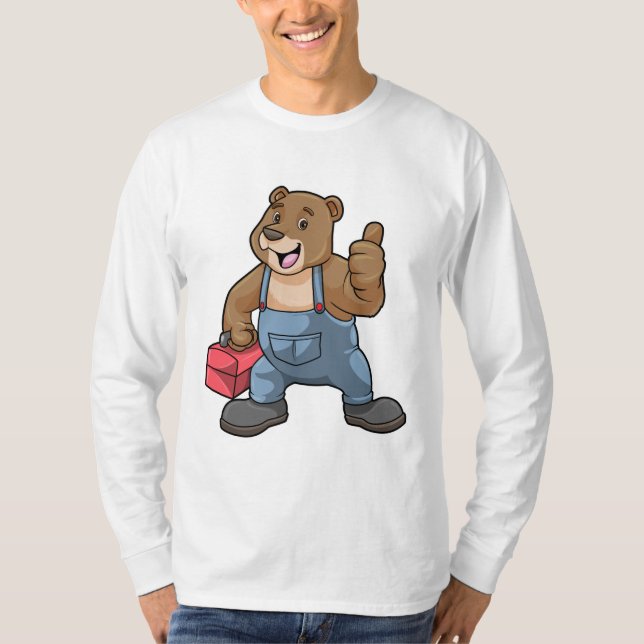 Camiseta Oso como artesano con caja de herramientas (Anverso)