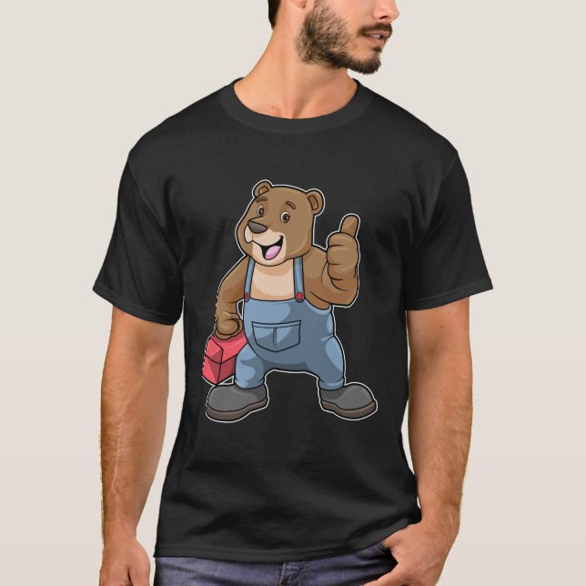Camiseta Oso como artesano con caja de herramientas (Anverso)
