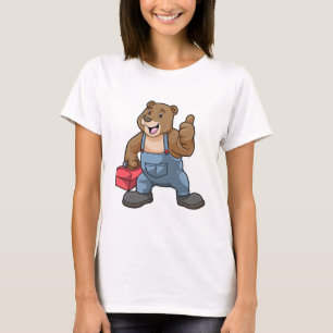 Camiseta Oso como artesano con caja de herramientas