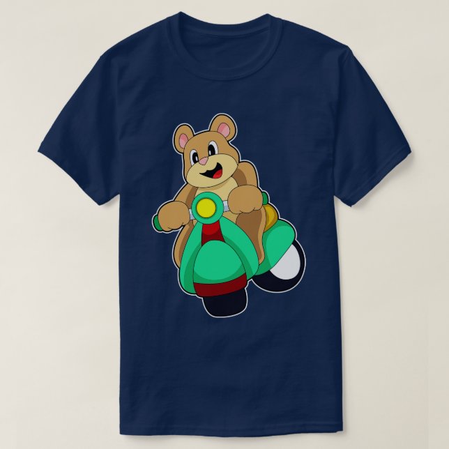 Camiseta Oso como ciclista con Scooter (Diseño del anverso)