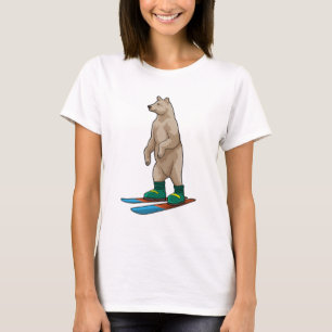 Camiseta Oso como esquiador con esquí