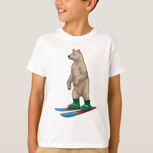 Camiseta Oso como esquiador con esquí