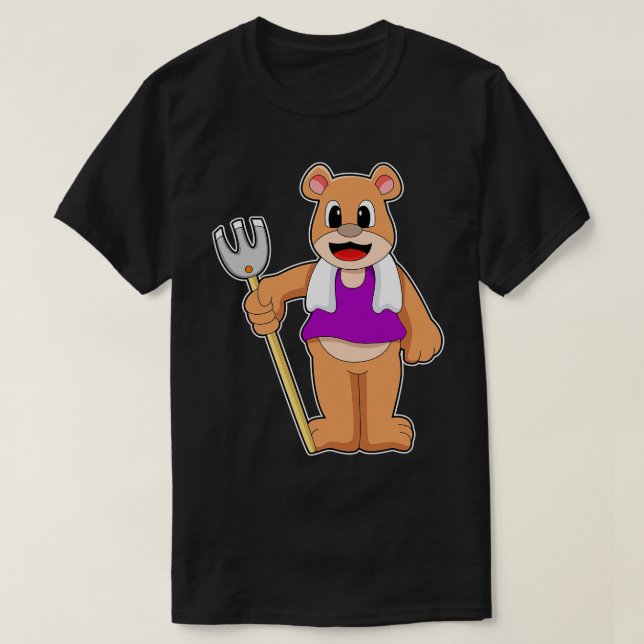 Camiseta Oso como granjero con arroz (Diseño del anverso)