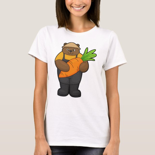 Camiseta Oso como granjero con zanahoria (Anverso)