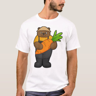 Camiseta Oso como granjero con zanahoria
