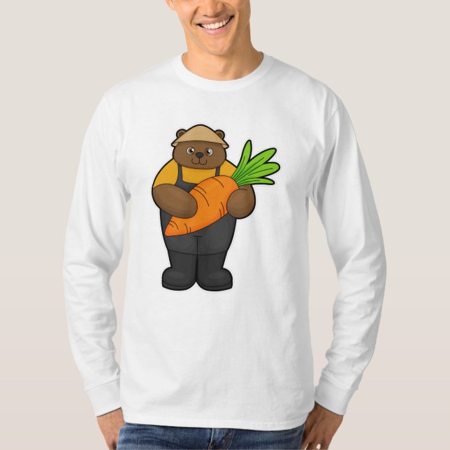 Camiseta Oso como granjero con zanahoria (Anverso)