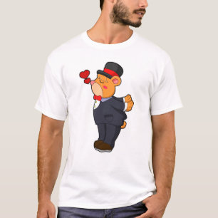 Camiseta Oso como Groom con traje y Gorra