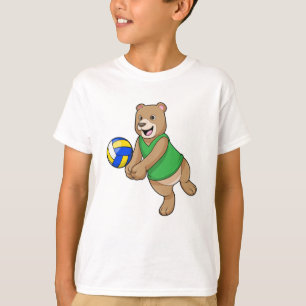 Camiseta Oso como jugador de voleibol con voleibol