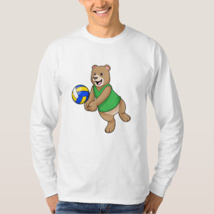 Camiseta Oso como jugador de voleibol con voleibol