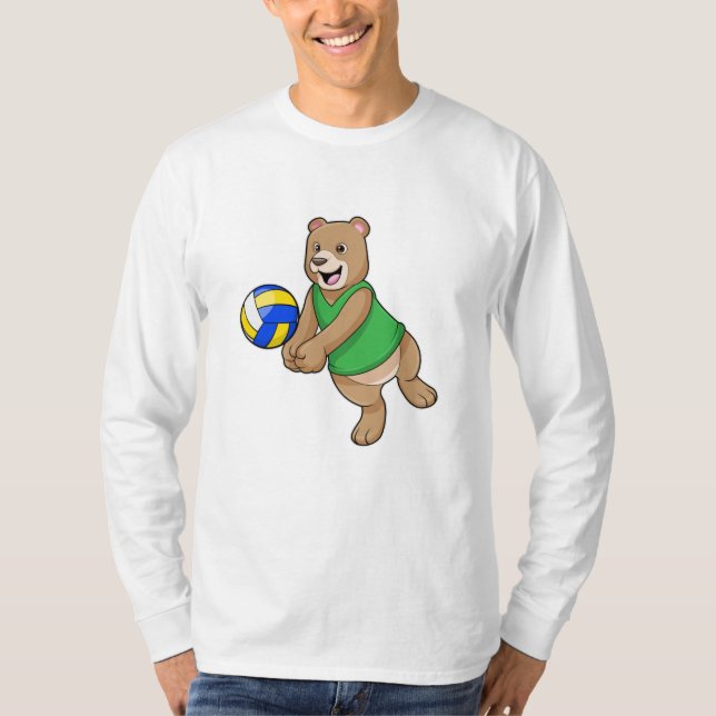 Camiseta Oso como jugador de voleibol con voleibol (Anverso)