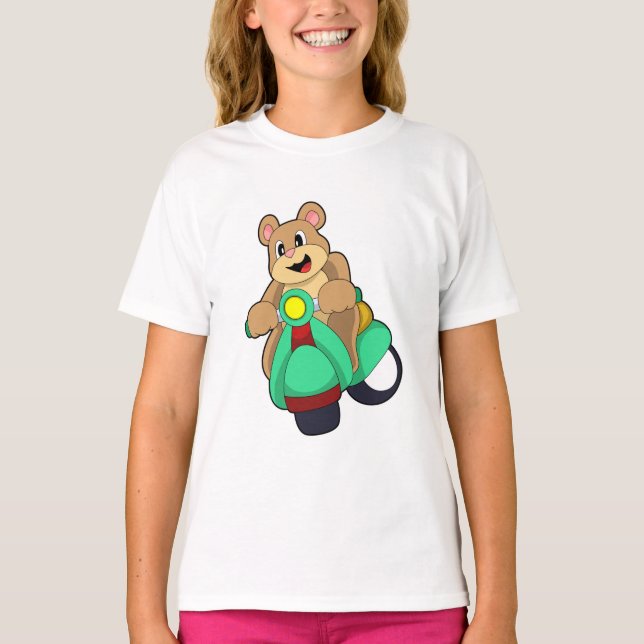 Camiseta Oso como motociclista con Scooter.PNG (Anverso)