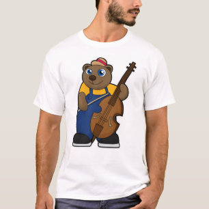 Camiseta Oso como músico con guitarra