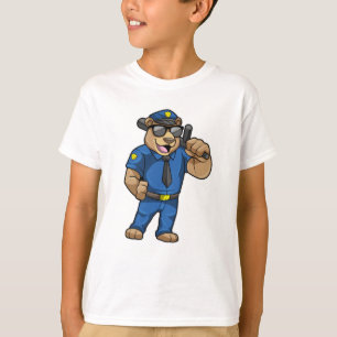 Camiseta Oso como oficial de policía con uniforme de policí