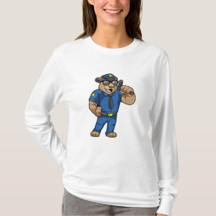 Camiseta Oso como oficial de policía con uniforme de policí