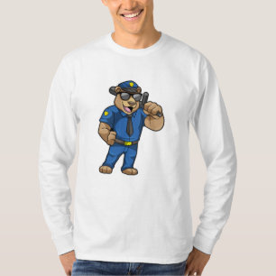 Camiseta Oso como oficial de policía con uniforme de policí