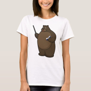 Camiseta Oso como profesor con libro y puntero