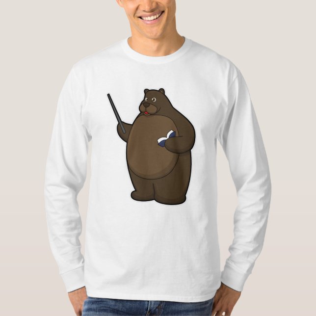 Camiseta Oso como profesor con libro y puntero (Anverso)