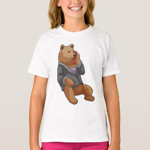 Camiseta Oso como secretario con teléfono
