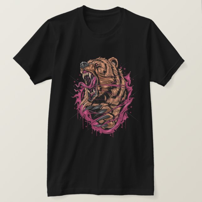 Camiseta Oso con actitud: Miedo al rugido (Anverso del diseño)