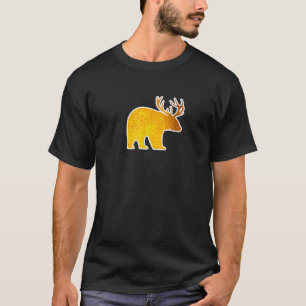 Camiseta Oso con Antlers de venado Gracioso Ani Espíritu de