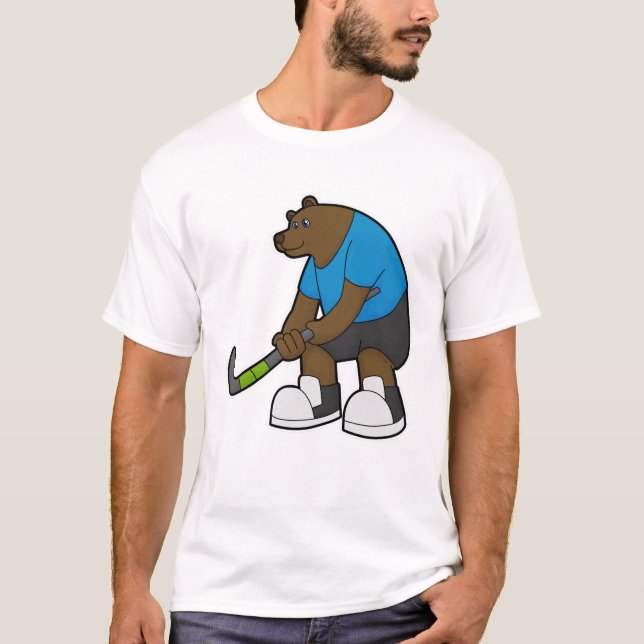 Camiseta Oso con bastón de hockey (Anverso)
