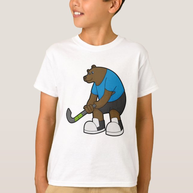 Camiseta Oso con bastón de hockey (Anverso)